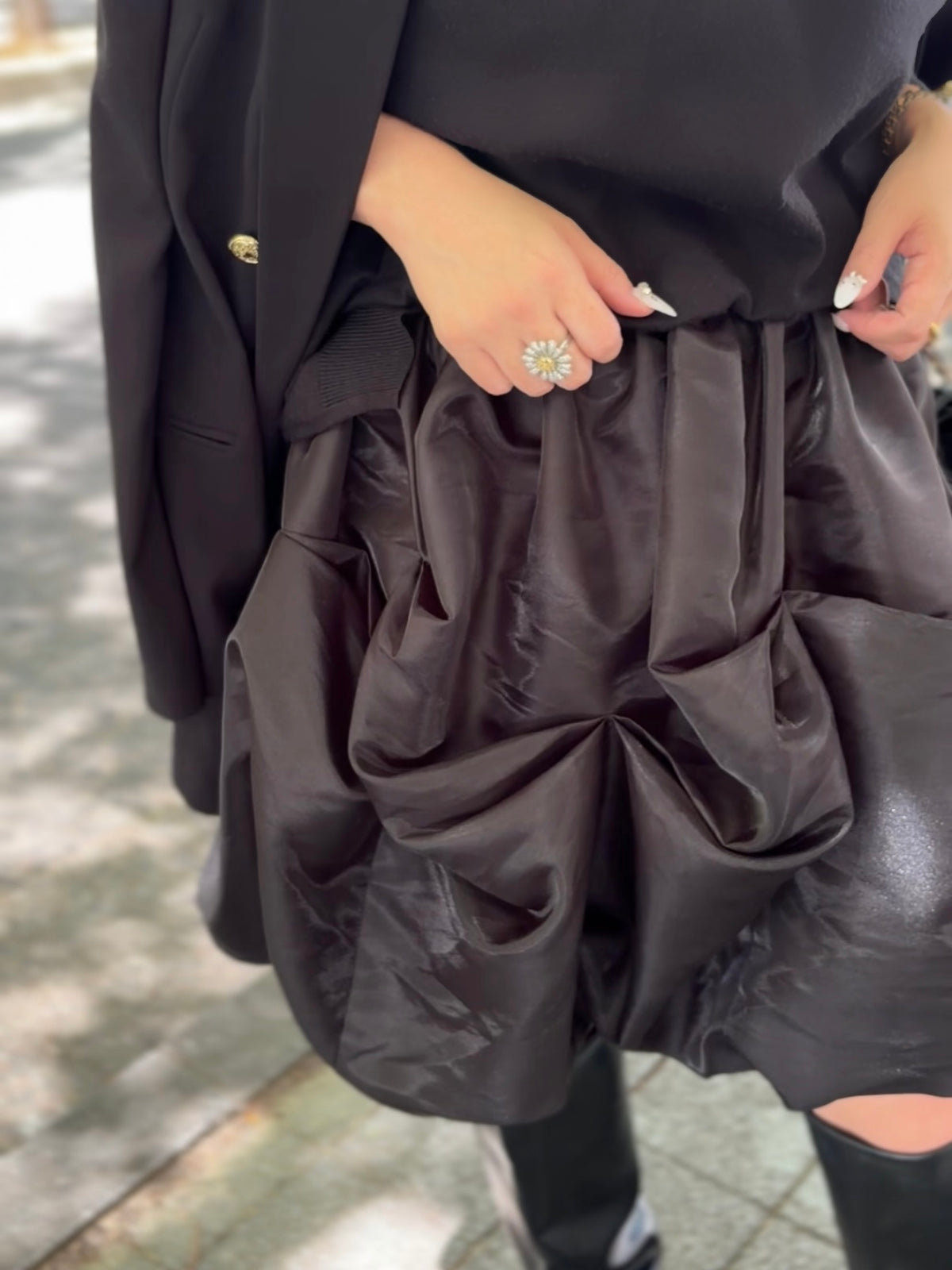 [予約] pumpkin skirt / black (11月下旬発送予定)