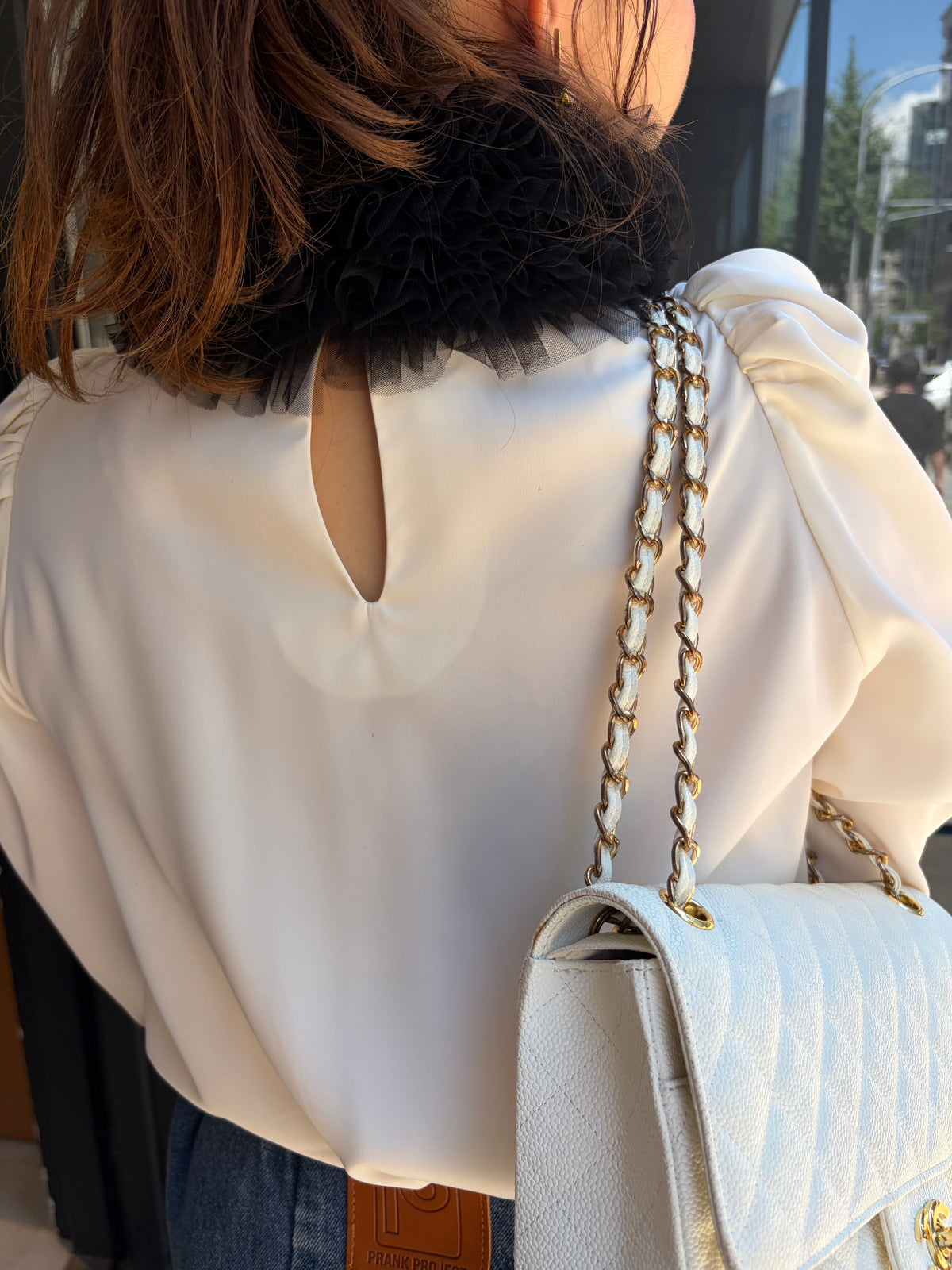 [予約] tulle frill blouse / off white (11月下旬発送予定)