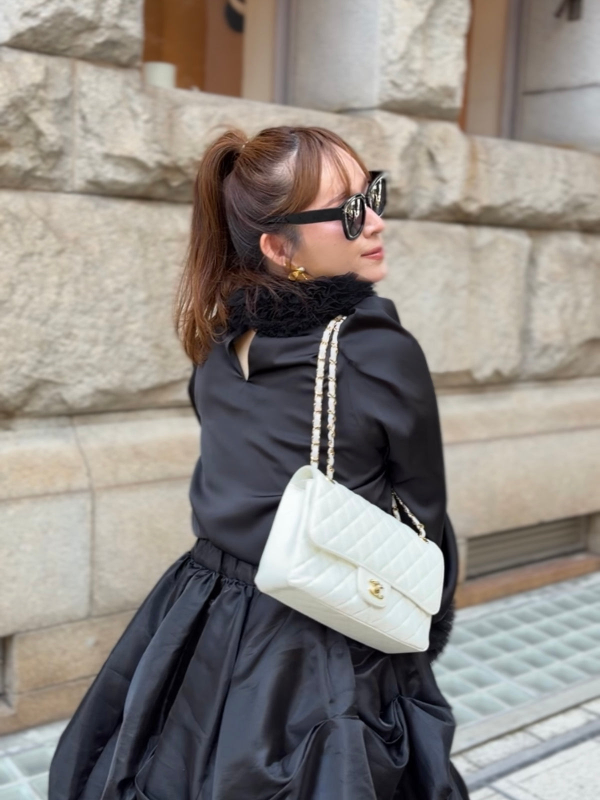 [予約] tulle frill blouse / black (11月下旬発送予定)