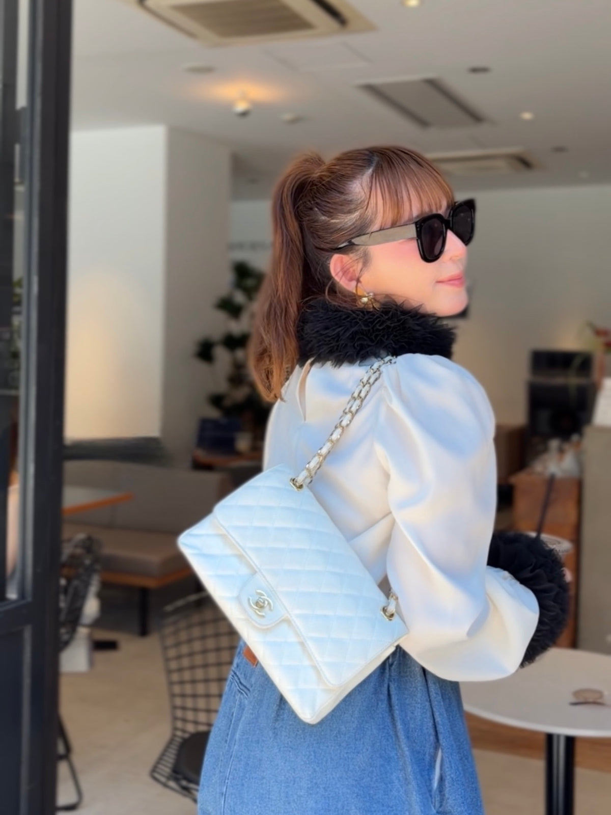 [予約] tulle frill blouse / off white (11月下旬発送予定)