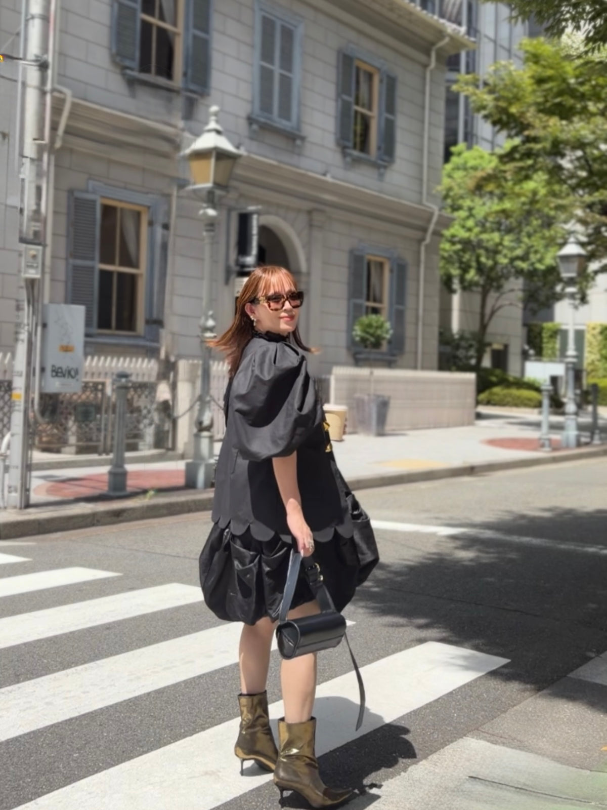 [予約] scallop volume sleeve jacket / black (11月下旬発送予定)