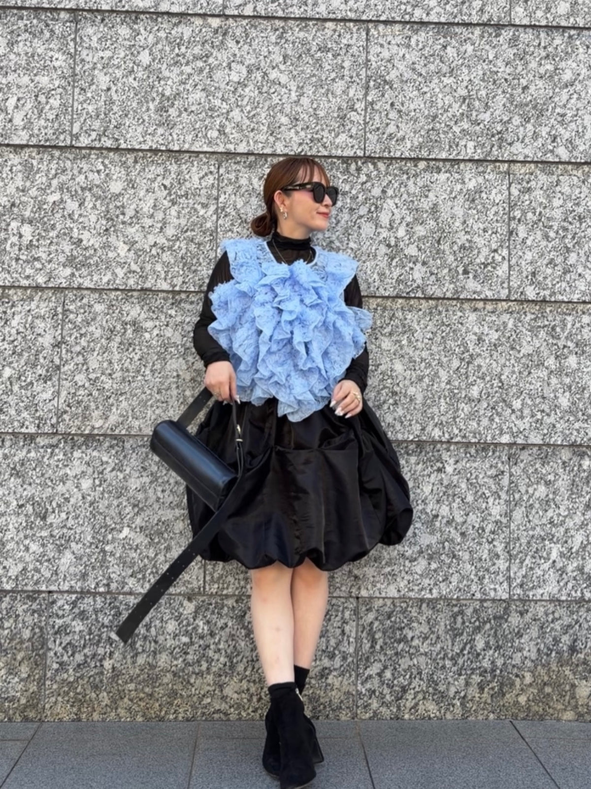 [予約] tulle gilet top / sax (11月下旬発送予定)