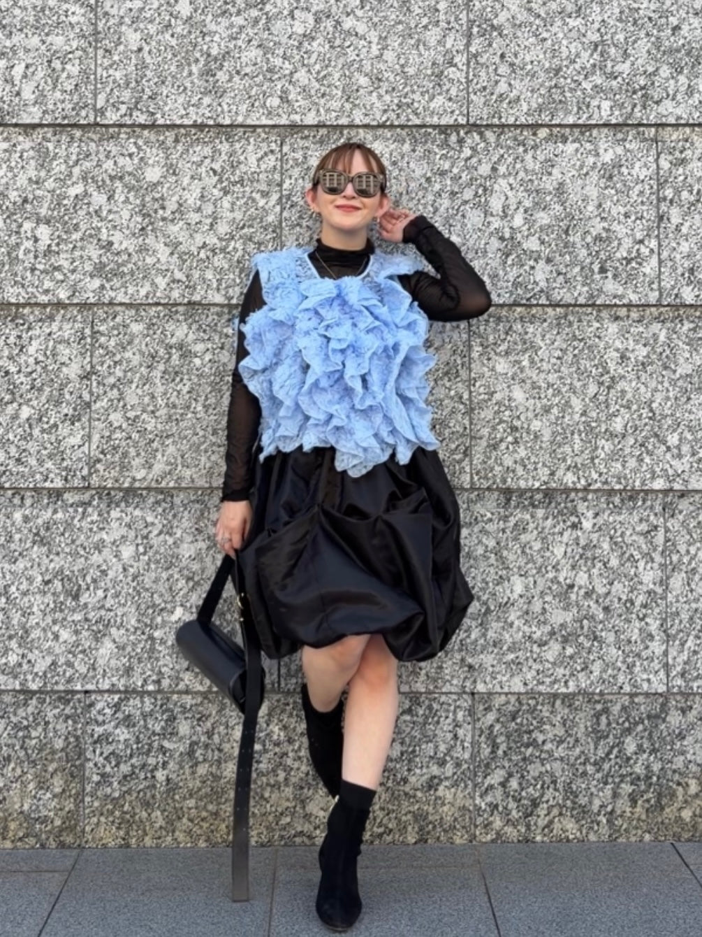 [予約] tulle gilet top / sax (11月下旬発送予定)