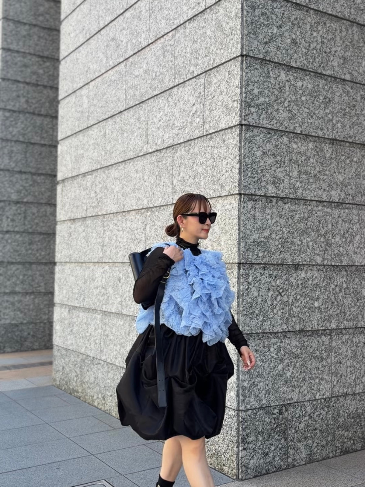 [予約] tulle gilet top / sax (11月下旬発送予定)