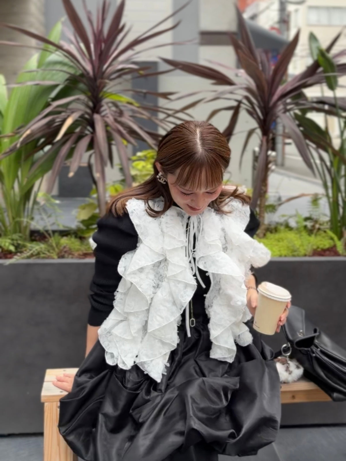 [予約] tulle gilet top / off white (11月下旬発送予定)
