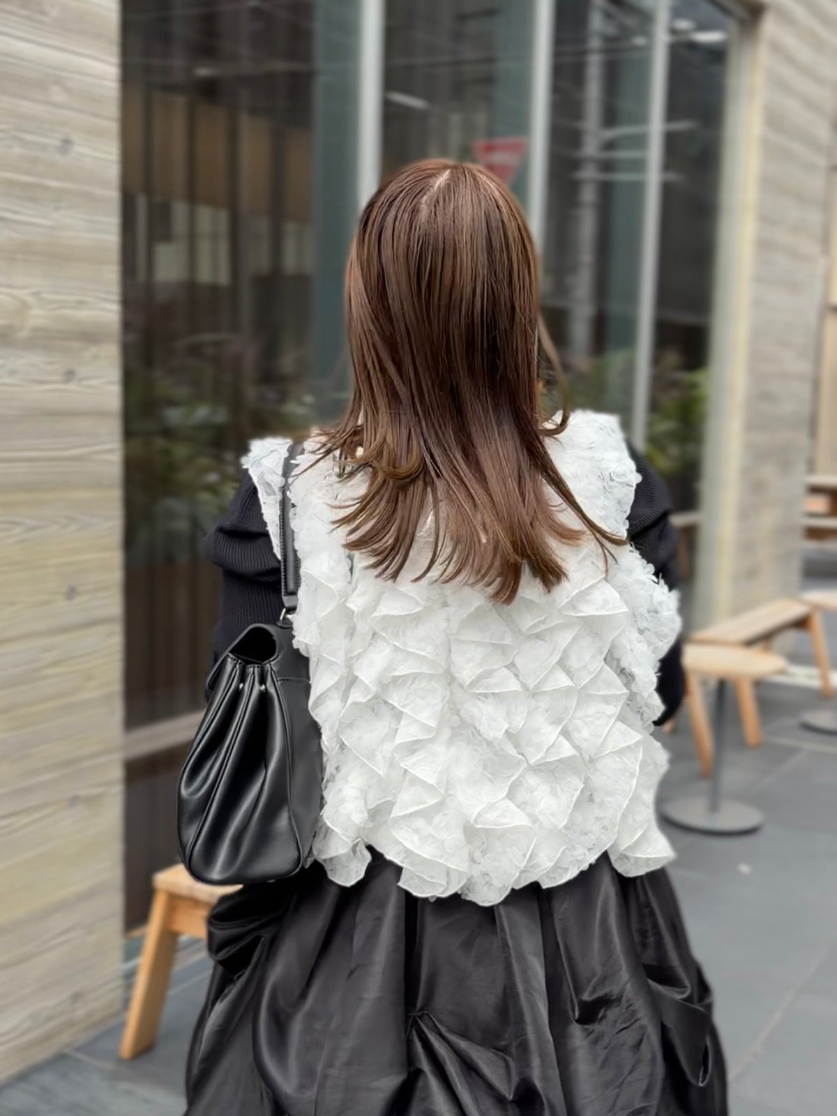 [予約] tulle gilet top / off white (11月下旬発送予定)