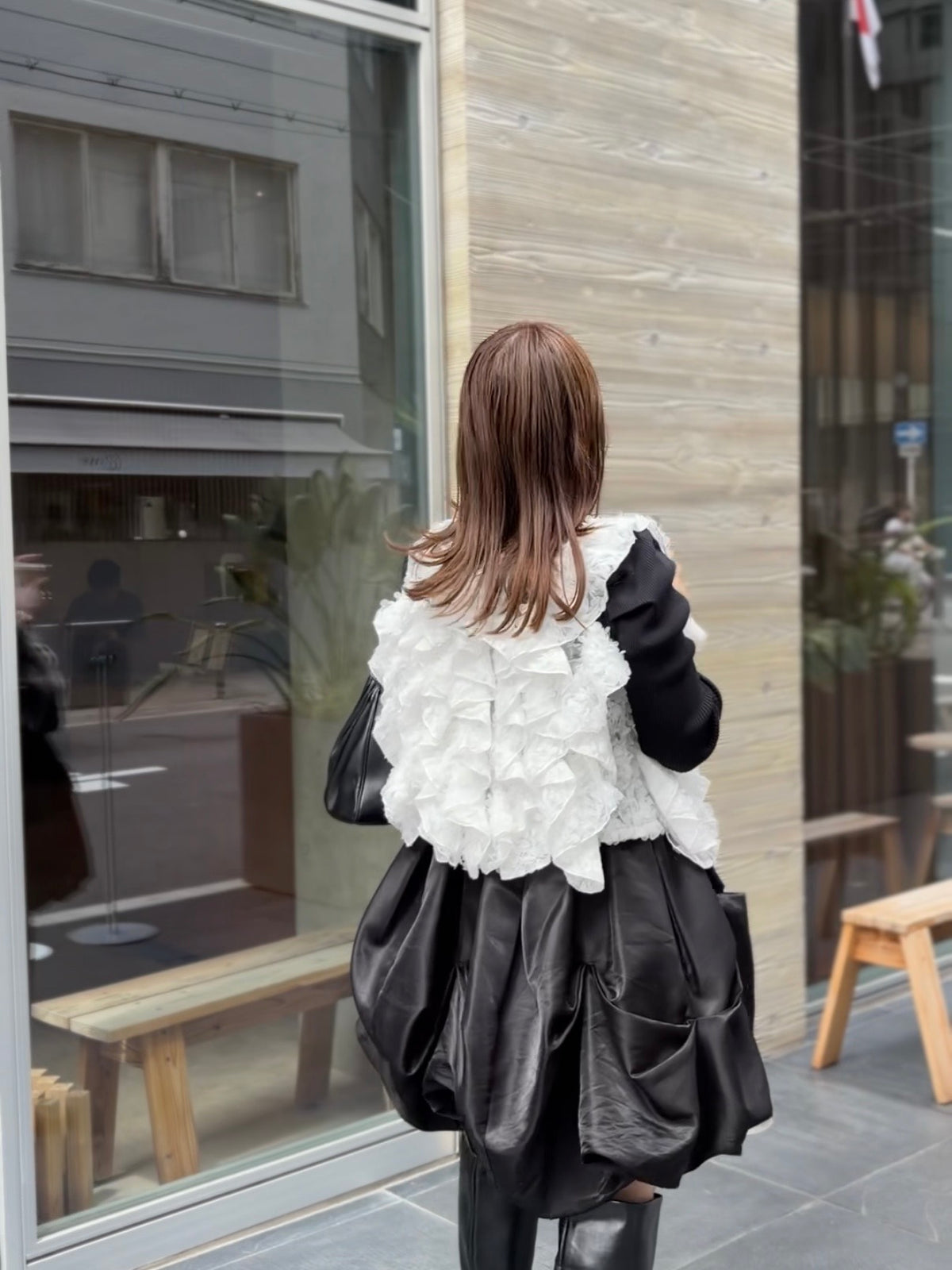[予約] tulle gilet top / off white (11月下旬発送予定)