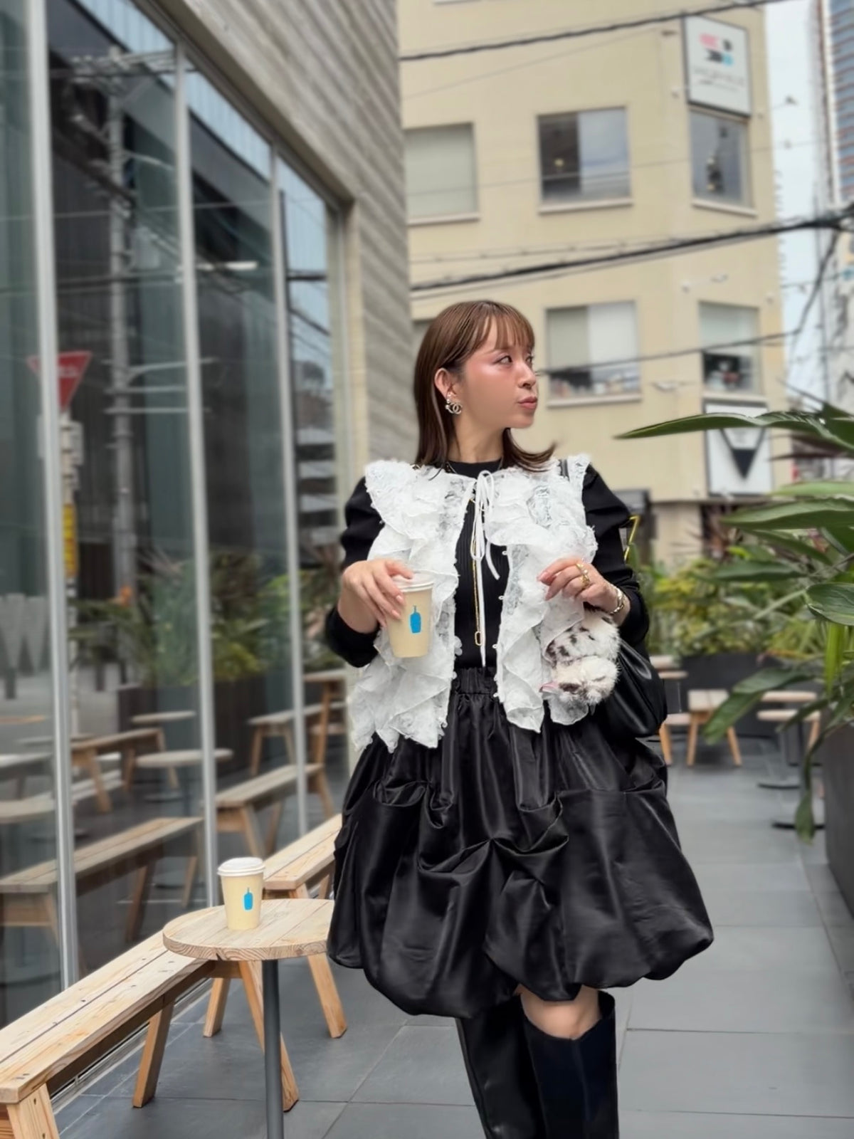[予約] tulle gilet top / off white (11月下旬発送予定)
