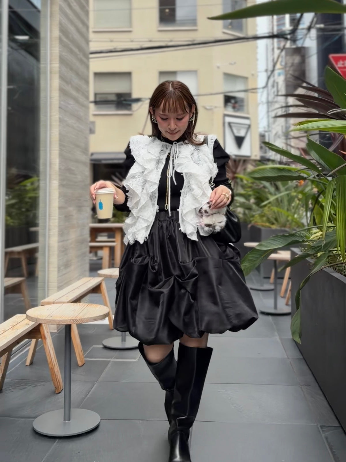 [予約] tulle gilet top / off white (11月下旬発送予定)