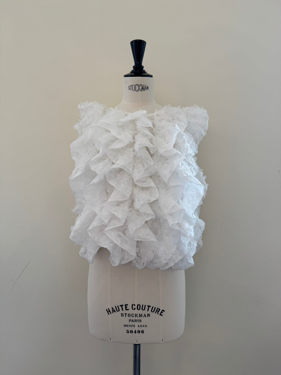 [予約] tulle gilet top / off white (11月下旬発送予定)